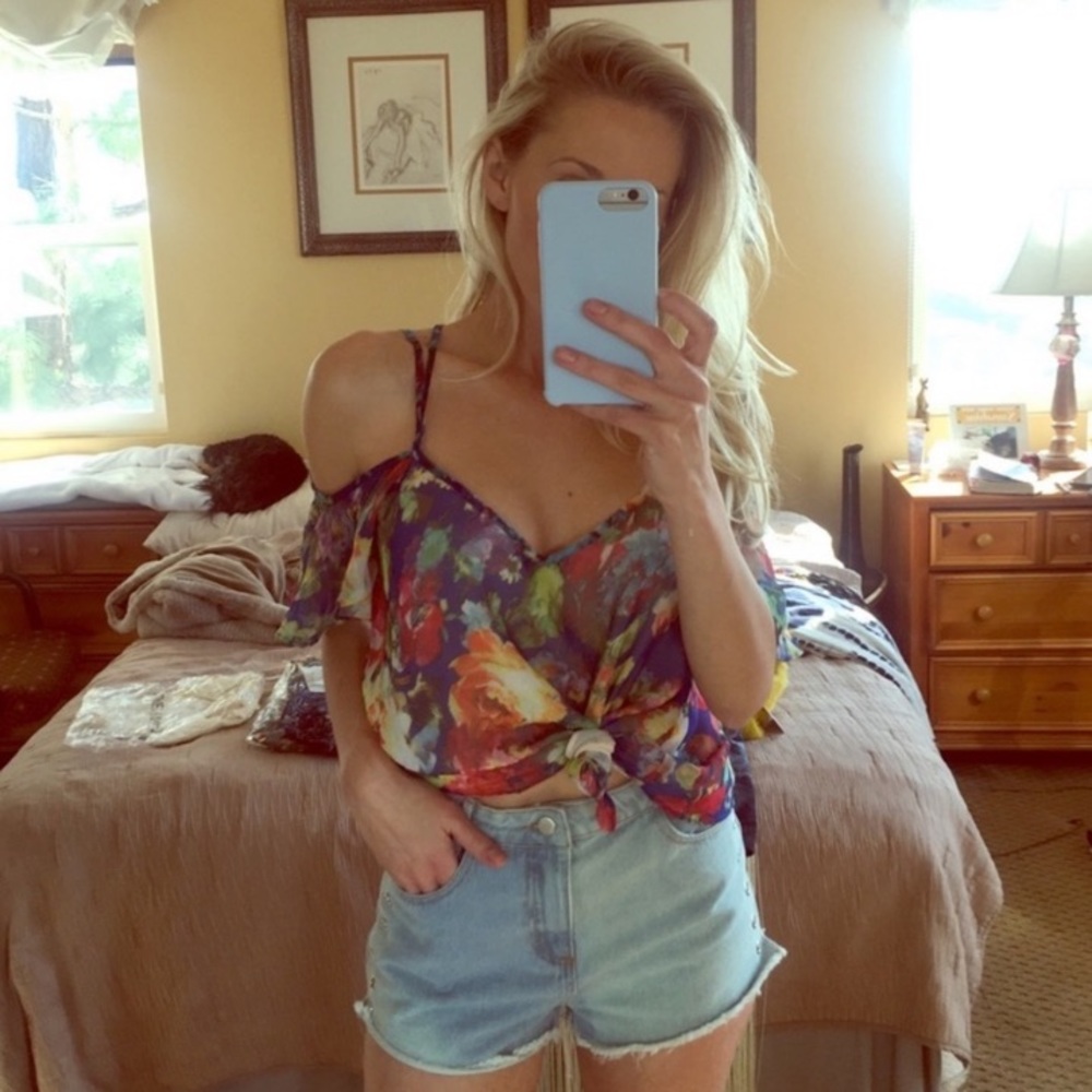 Chiffon Bright Summer Off the Shoulder Top